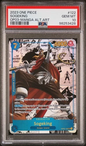 ONE PIECE SOGEKING 2023 OP03-PILLARS OF STRENGTH #122 MANGA ALT ART PSA 10