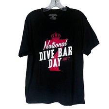 National Dive Bar Day July 7 Tshirt Large Black Seagrams 7 Crown