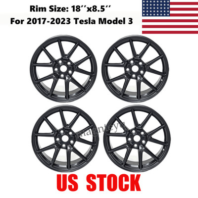 Set of 4 For Tesla Model 3 2017-2023 18'' x 8.5'' Wheel Rim Charcoal Grey 96276