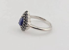 Vtg Natural Unheated Pear Cut Sapphire & Spinel Sterling Silver Ring/Earring set — photo 4