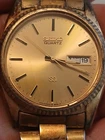 Vintage MEN'S SEIKO SQ QUARTZ WATCH NEW BATTERY DAY DATE ORIGINAL BAND