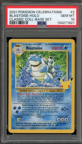 Pokemon Blastoise Celebrations Classic Coll. Base Set Holo Rare #2 PSA 10