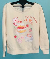 Strawberry Shortcake V Pullover Loose Boxy Sweatshirt Women  s MEDIUM NWOT