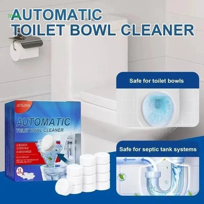 12PCS Toilet Bowl Cleaner Tablets Toilet Cistern Bowl Grime Limescale Descaler
