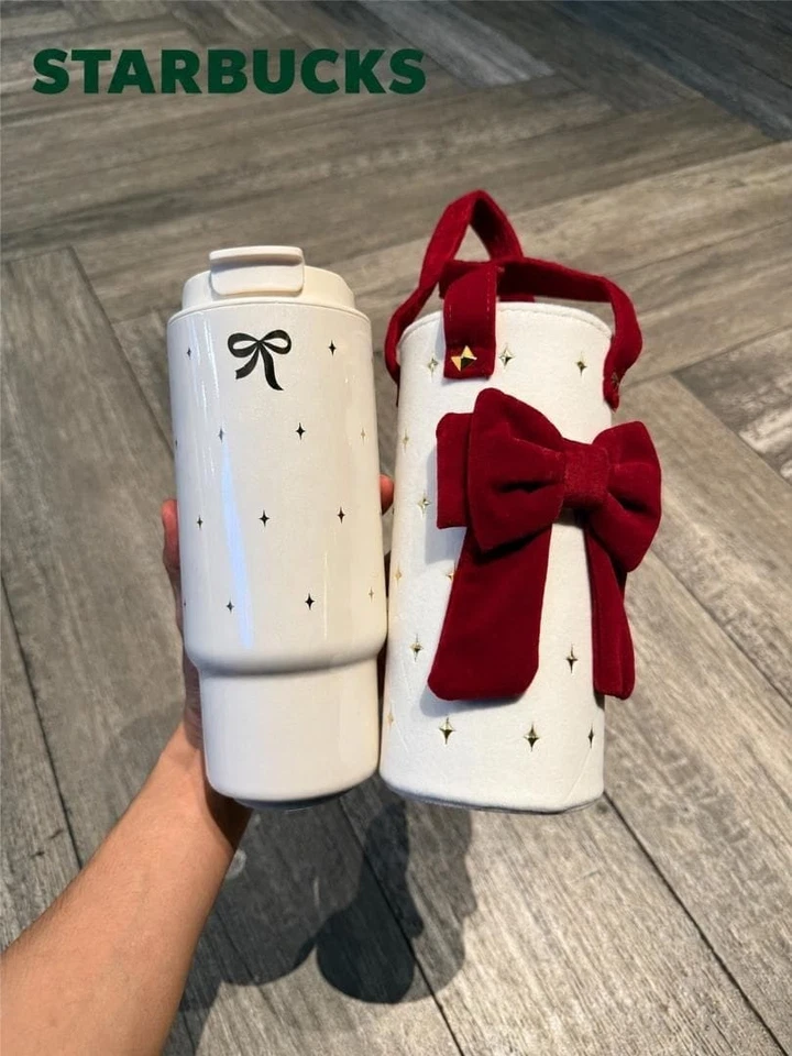 Starbucks Ribbon vaso aislado bidireccional con pajita nuevo - Imagen 1 de 4