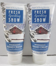 2 Bath Body Works Nourishing Hand Cream 2 oz shea vit e Fresh Sparkling Snow