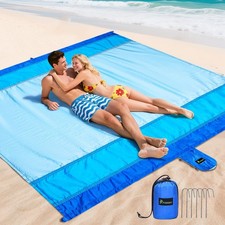 Beach Blanket Waterproof Sandproof 108" X 120" Extra Large Beach Mat with Sto...