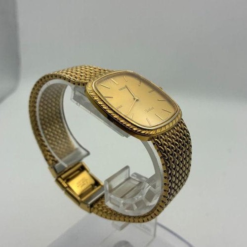 Seiko Dolce 8N40-5040 Quartz Square Gold Dial Mesh Me… - Gem