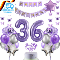 Luftballons 36. Geburtstag Dekoration, Lila Tortendeko Geburtstag 36 Jahre Mann,