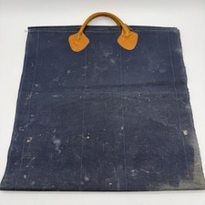 Vintage L.L. Bean Canvas Firewood Log Holder Carrier Leather Handle