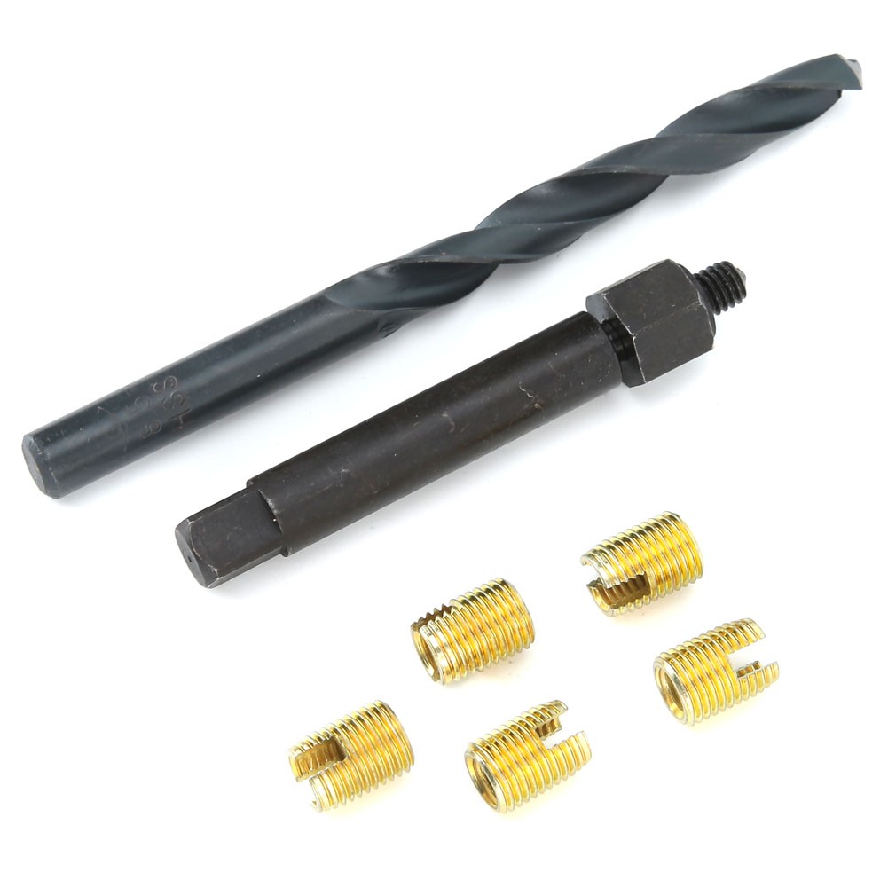 12pcs M6x1 Thread Repair Kit Self Tapping Thread Insert Twist Drill Bit