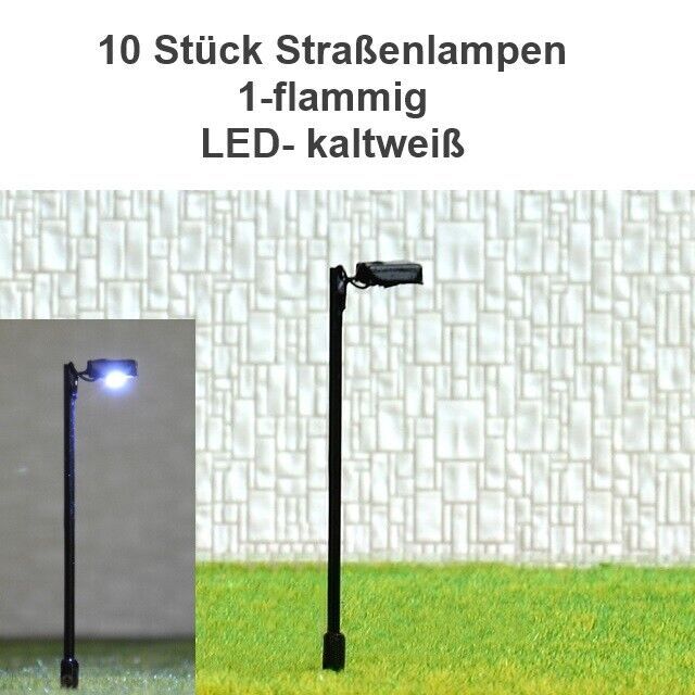 LED Bahnsteigleuchten Kit 5x Für Modelleisenbahn N-Spur - Mit Gittermast Und Widerständen