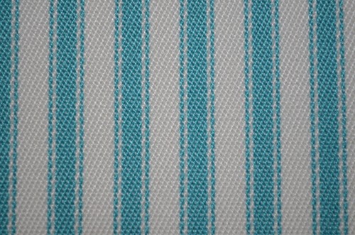 20 + Yds Avail VINTAGE WOVEN TURQUOISE AQUA BRIGHT WHITE TICKING medium weight - 第 1/5 張圖片