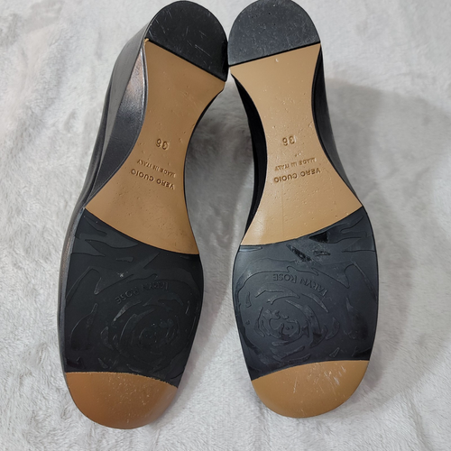 Taryn Rose Shoes Womens 36M/US 5.5 Black Square Toe Slip On Comfort Wedge Italy - Picture 11 of 13