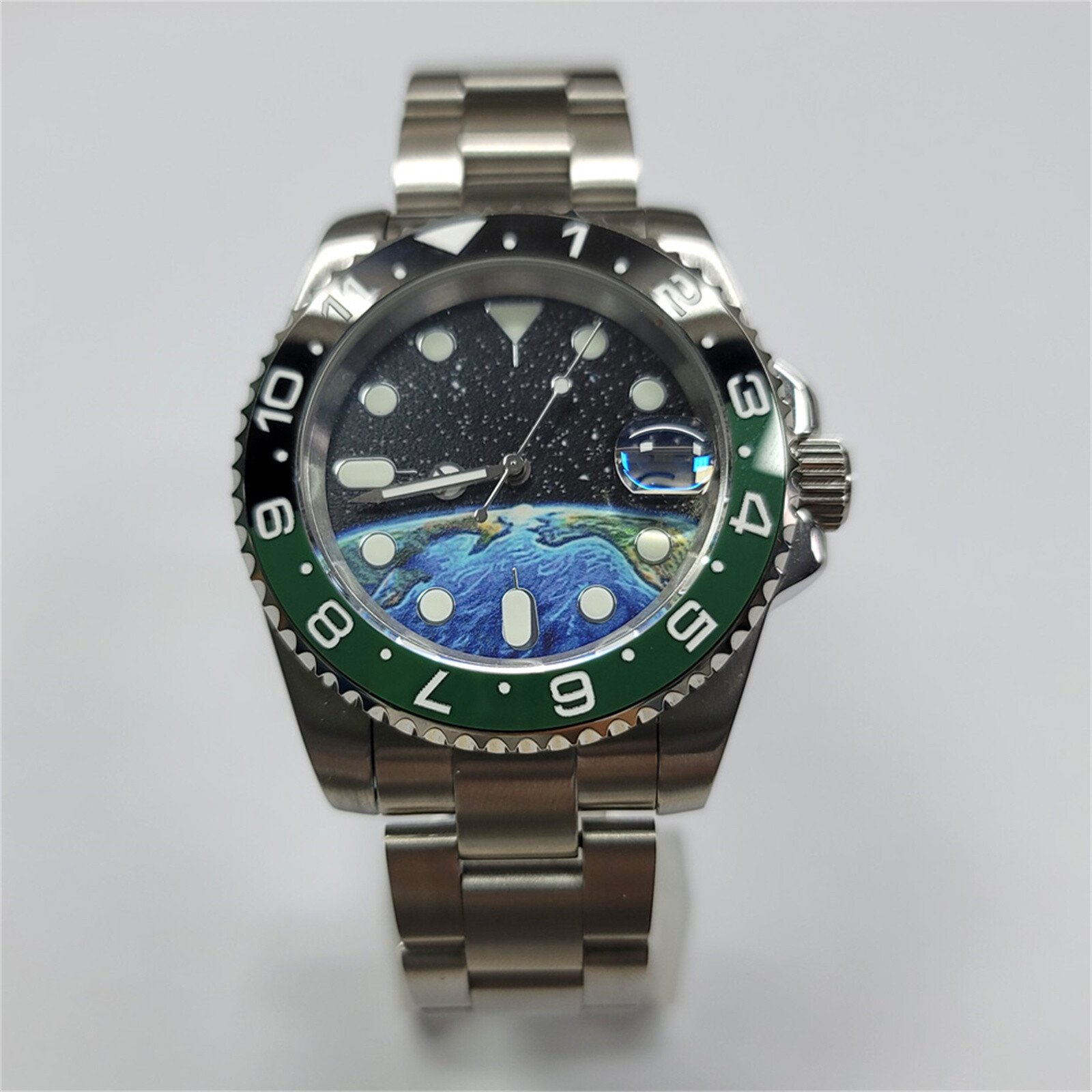 Reloj mecánico de 40 mm para hombre zafiro SUB bisel de cerámica + correa para movimiento NH35