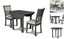 gia drop leaf dining table with two chairs, 42-inch, gray