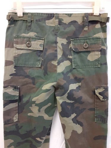 Kids Vintage Woodland Camo BDU Combat Utility Pants Boys Youth Sz 16 - Picture 7 of 9