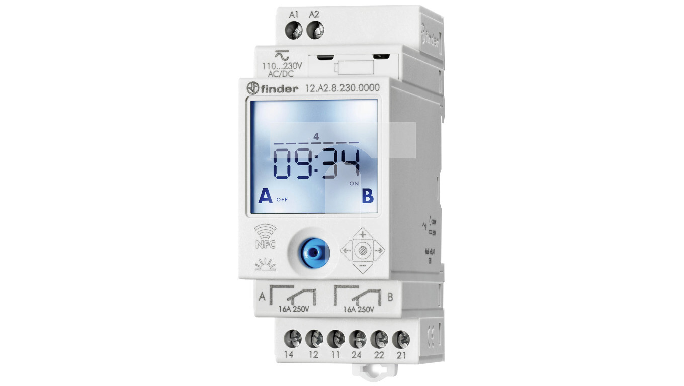 Digital clock ASTRO / WEEKLY NFC 2P 16A 230V AC / DC 12.A2.8.230.0000 /T2UK