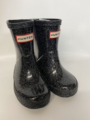 black glitter hunter boots