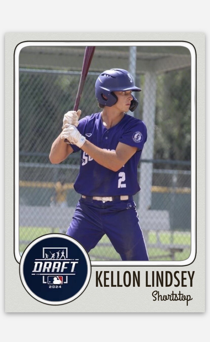 Kellon Lindsey ACEO Baseball Card! 2024 MLB Top Draft Prospect! Very