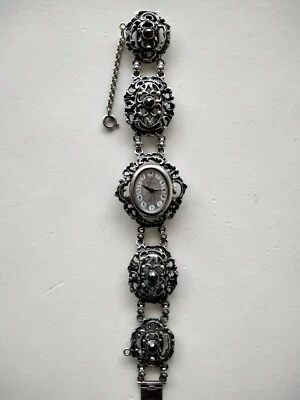 Damentrachtenarmbanduhr 835er Silber, Handaufzug - Bild 1 von 3