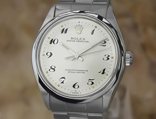 rolex 1002 swiss made mens 34mm 1974 ser 4126610 automatic