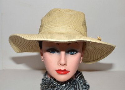 David and Young Natural Beige Floppy Sun Hat David & Young Pale Beige Floppy Wide Brim Paper Straw Look  main image 4