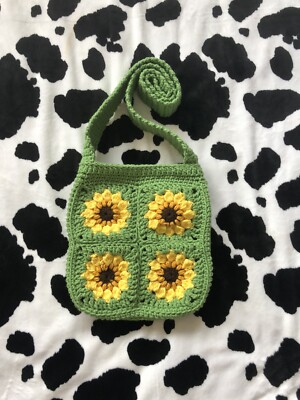 Mochila De Girasol Tejida A Crochet Mini Mochila De Girasol Tejida