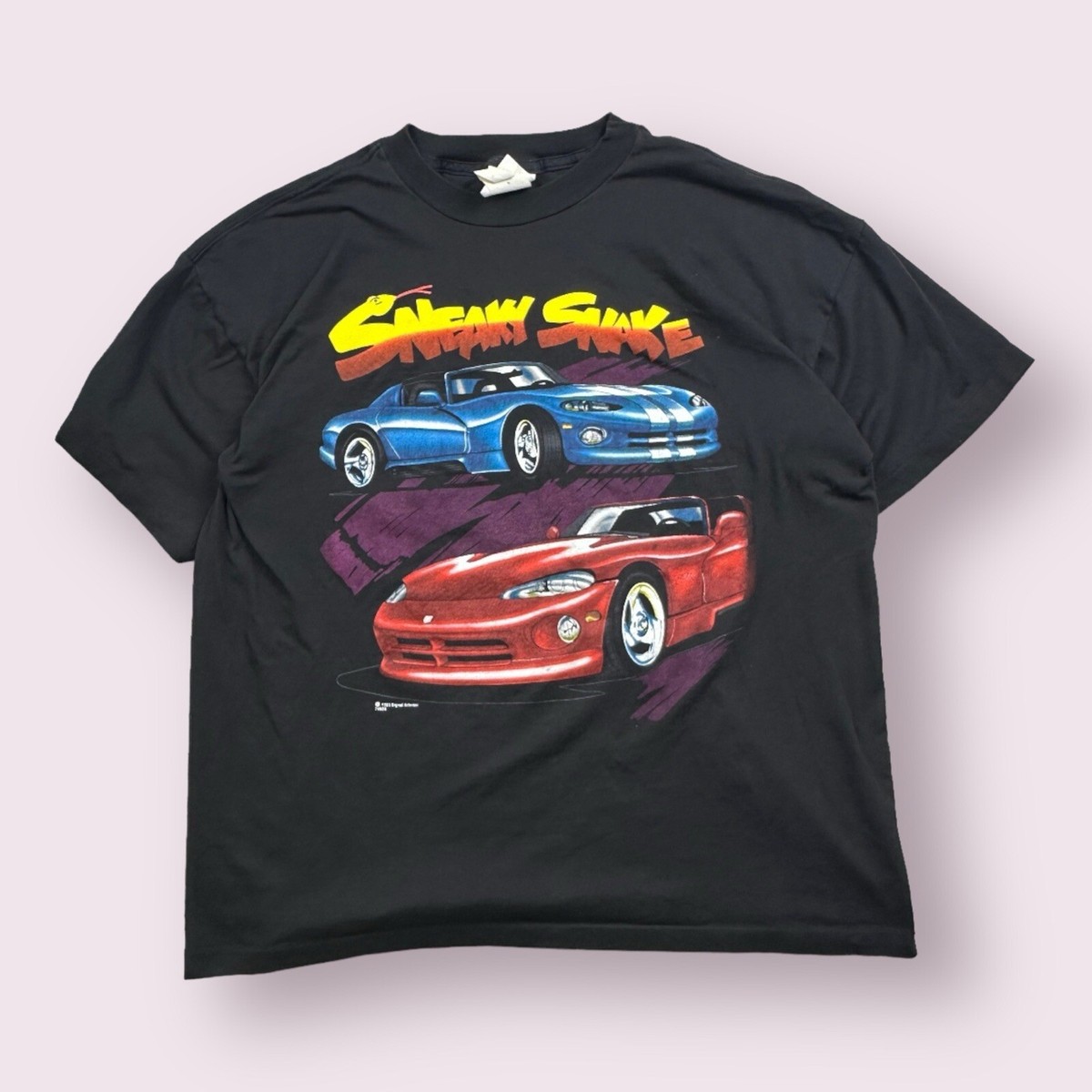 Vintage Men's Dodge Viper Car Racing Shirt 90s Sneaky Snake Size