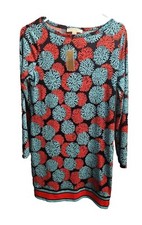 NWT Michael Kors Dress Petite M PM McKenna Coral Reef/Turquoise Spring