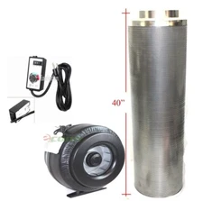 8"x 40" Carbon Filter &  720 CFM 8" Inline Fan Air Blower Odor Control Scrubber
