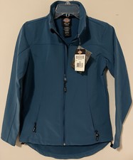 Dickies Womens XS Green Full-Zip Soft-Shell Water-Resistant Jacket NWT A4180