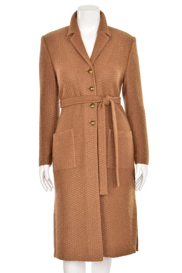 *¡ME ENCANTA ESTO!* Abrigo Suéter Colección St. John Largo Marrón Mezcla Angora Talla 8 Foto 2 de 4