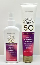 BATH  BODY WORKS Sunscreen Spray Lotion Pink Pineapple Sunrise New