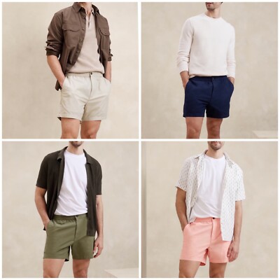 NWT BANANA REPUBLIC MEN 5'' SUMMERWEIGHT PULL-ON CHINO SHORT | Sizes 34 35 | $60