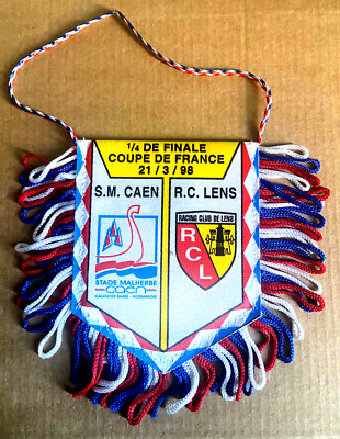 Fanion RC Lens Vs Stade Rennais – 1/16e Finale Coupe De La Ligue 1998, 10x9 Cm