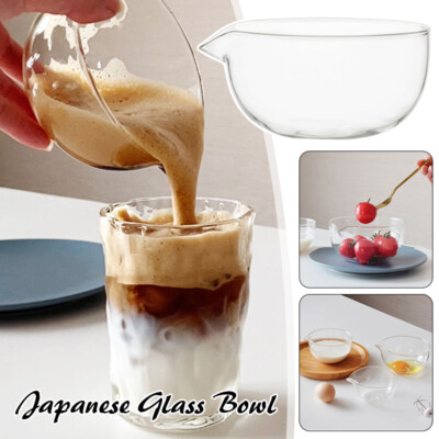 Japanese GlassBowl Transparent Kitchen Tableware Fruit Baking Yogurt Salad Bowl.