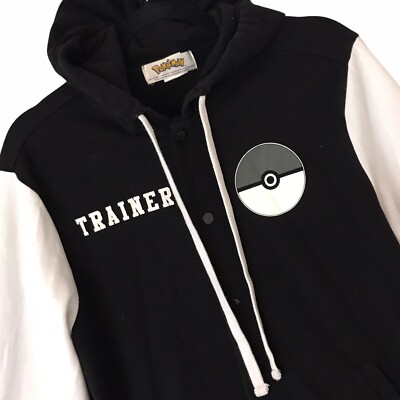 Pokemon League Champion Varsity Jacket Trainer Snap Up Hoodie Mens Sz M 