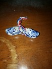 PAIR Holland Delft Blue White Ceramic Shoe Clog Dutch Miniatures collection