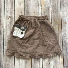 Girl's Biquette Boutique Brown Skirt with Knit Accents Size 110 approx. US 5 