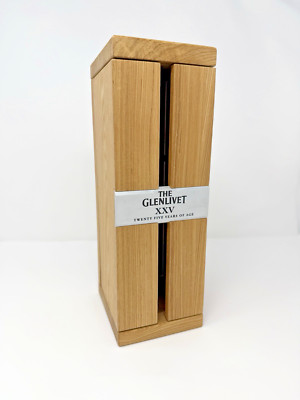 The GLENLIVET XXV 25 YEARS EMPTY WOODEN BOX W/BOOK & Batch Number - No Bottle