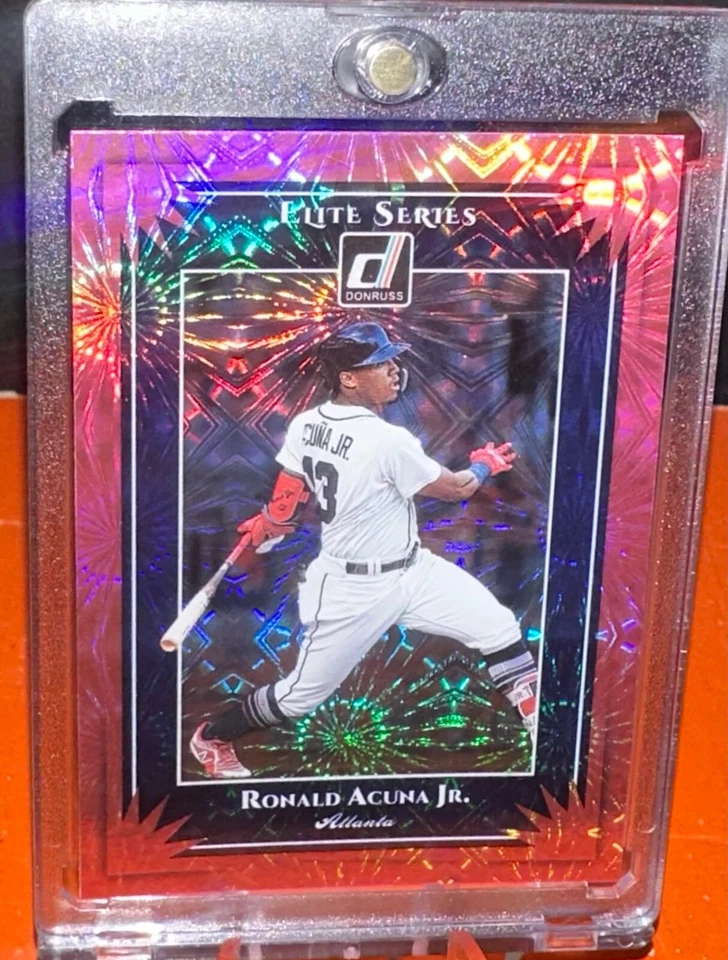 🚀Ronald Acuna jr🔥elite series⭐️pink fireworks💥holofoil refractor ⭐️MLB🚀 - Image 2 of 4