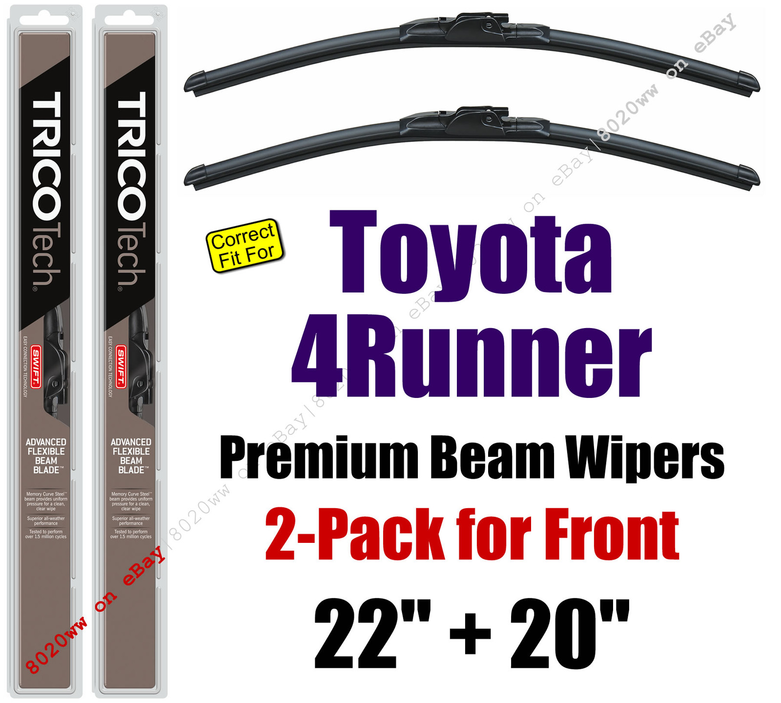 Wipers 2Pack Premium Wiper Beam Blades fit 20032009 Toyota 4Runner