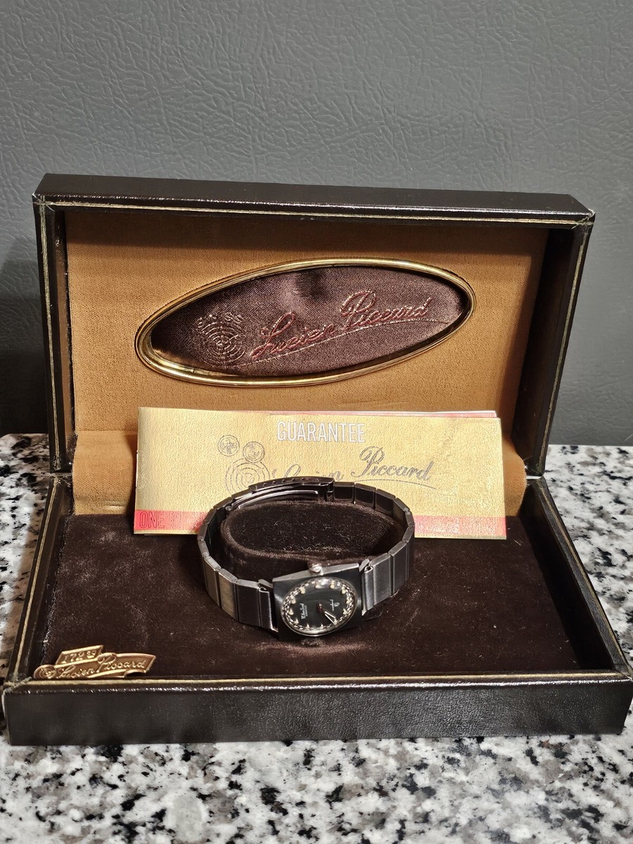 Vintage Stainless Square Lucien Piccard Seashark Swiss Automatic