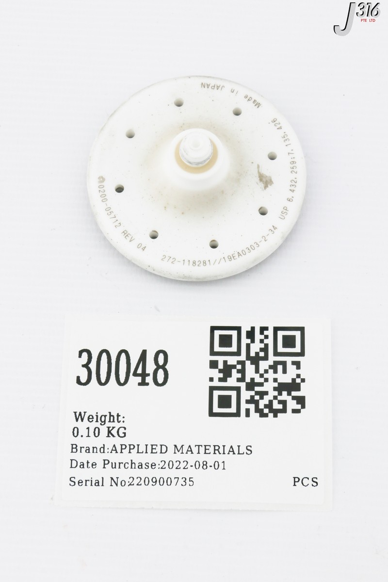 30048 APPLIED MATERIALS ALO BAFFLE, 8-HOLE, 2.5