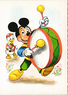 PC DISNEY, MICKEY MOUSE AND HUEY DUCK, Modern Postcard (b38074)
