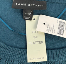 NWT Lane Bryant Illusion Collection Pullover Sweater Women's 26/28 Short Sleeve