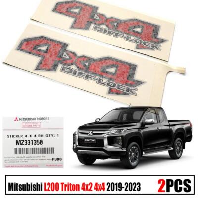 2X Side Sticker Decal ''4x4 DIFF LOCK'' For Mitsubishi L200 Triton 2018-19