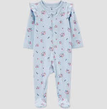 LOT OF 2 Carter's Just One You Baby Girls' Floral Long Sleeve Footed Pajama 3M