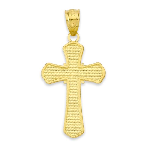 10k Solid Gold Cross Pendant, Christian Jewelry, Faith Charm - Photo 3/5